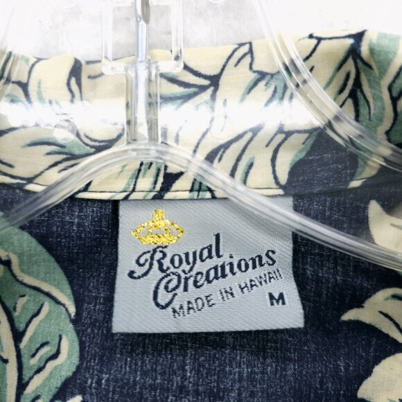 ROYAL CREATIONS Hawaiian Shirt Reverse Print Hibiscus Floral Tropical MEDIUM - Picture 5 of 6